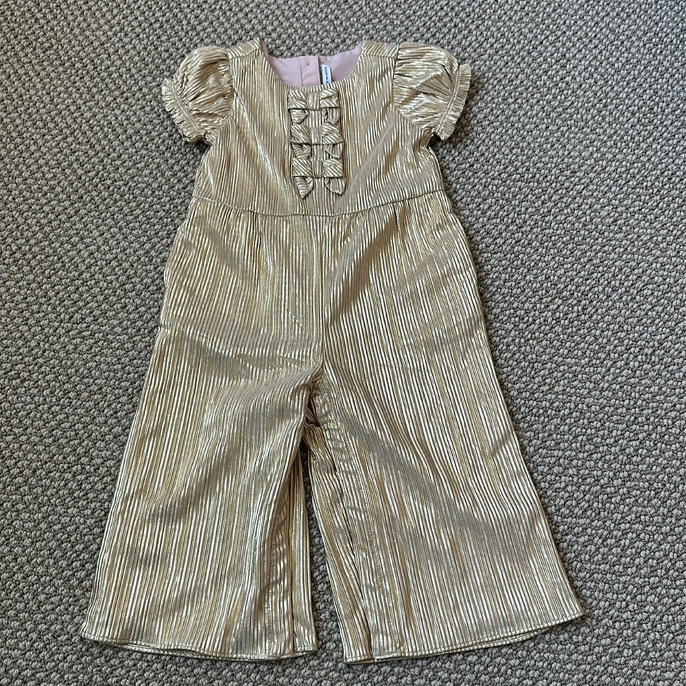 NWT Janie & Jack gold jumpsuit